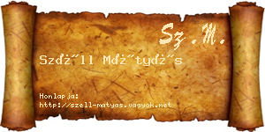 Széll Mátyás névjegykártya